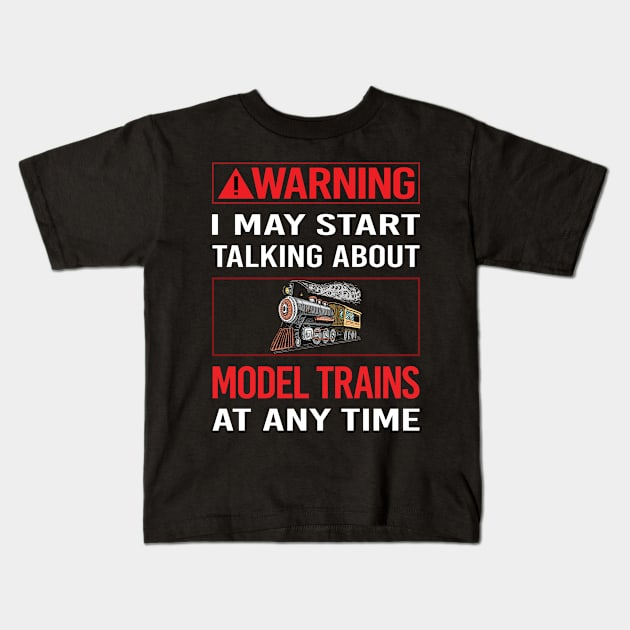 Red Warning Model Train Trains Railroad Railway Kids T-Shirt by relativeshrimp